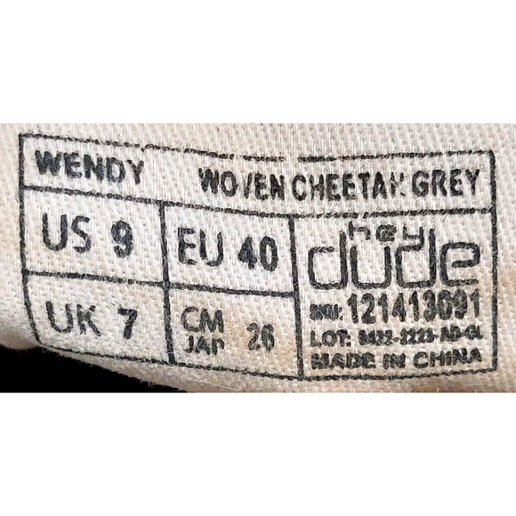Hey Dude Women's Wendy Woven Cheetah Gray Leopard Size 9 - Picture 13 of 13